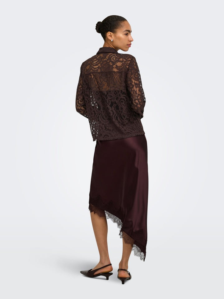 Onlbirun L/s Lace Shirt Wvn - Bruin
