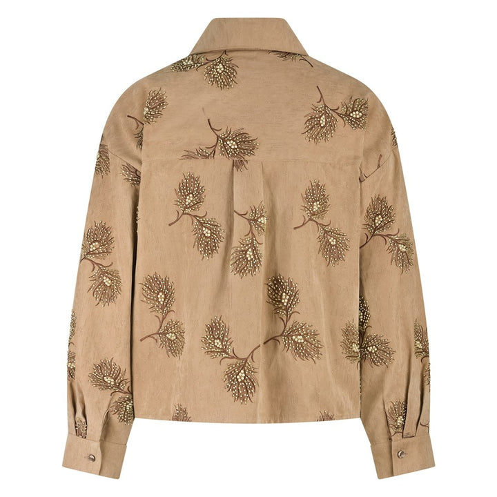 Iris Blouse Embroidery - Camel