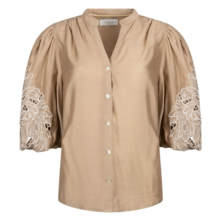 Rosie Blouse Embrodery - Camel