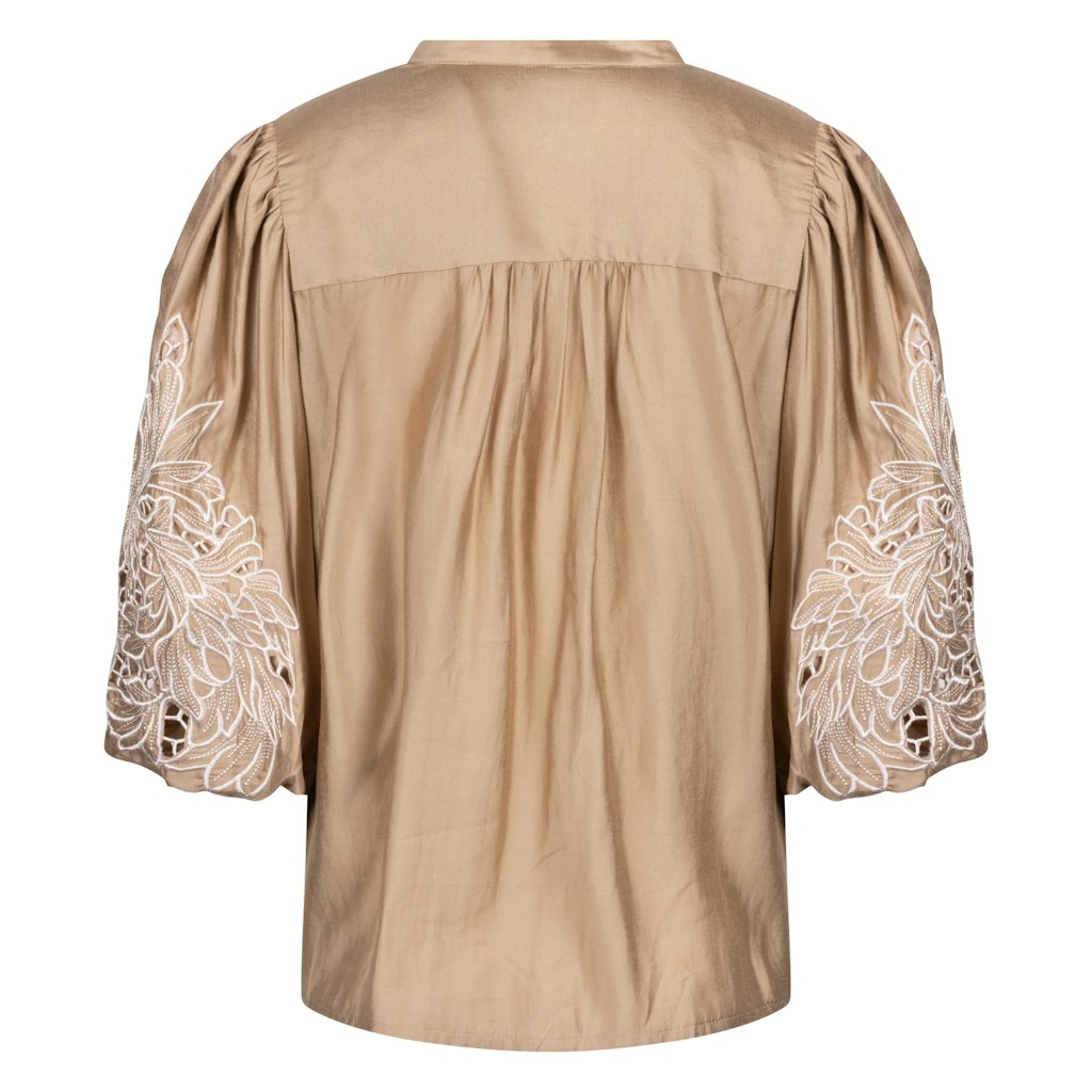 Rosie Blouse Embrodery - Camel
