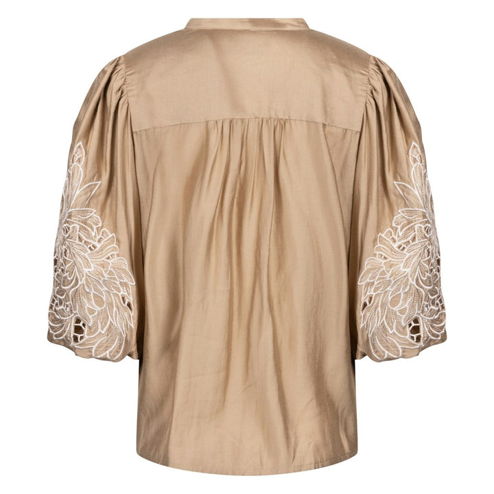 Rosie Blouse Embrodery - Camel