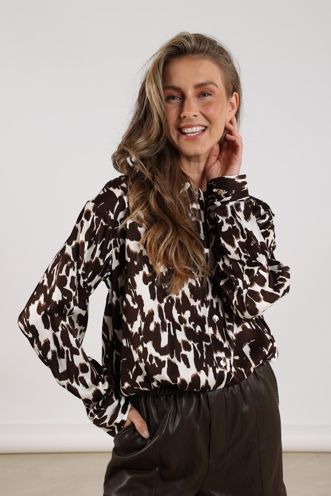 Newport Blouse - Bruin Dessin