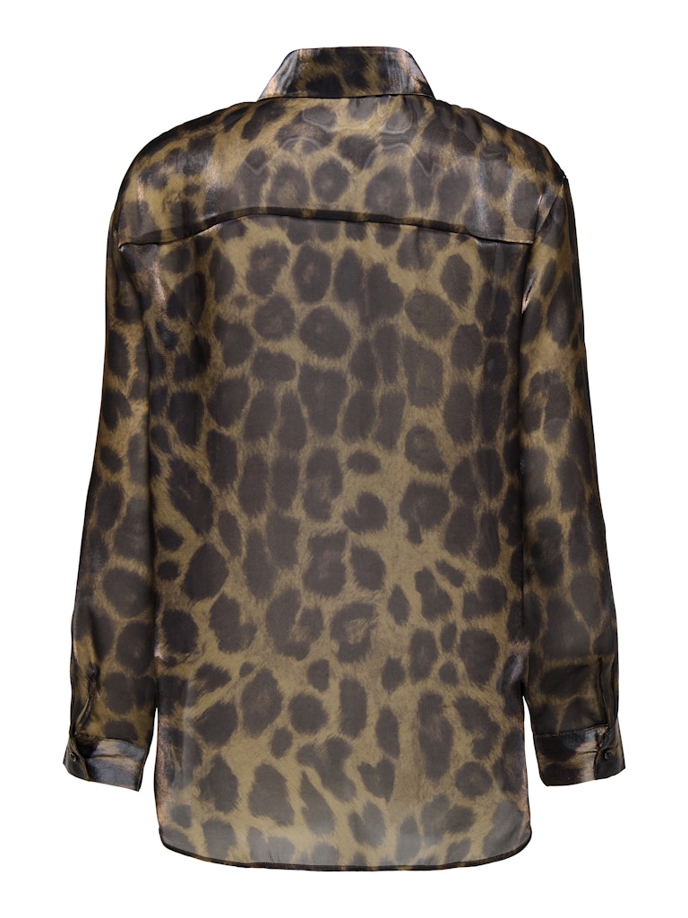 Onlstella Life Ls Loose Shirt Wvn - Bruin Dessin