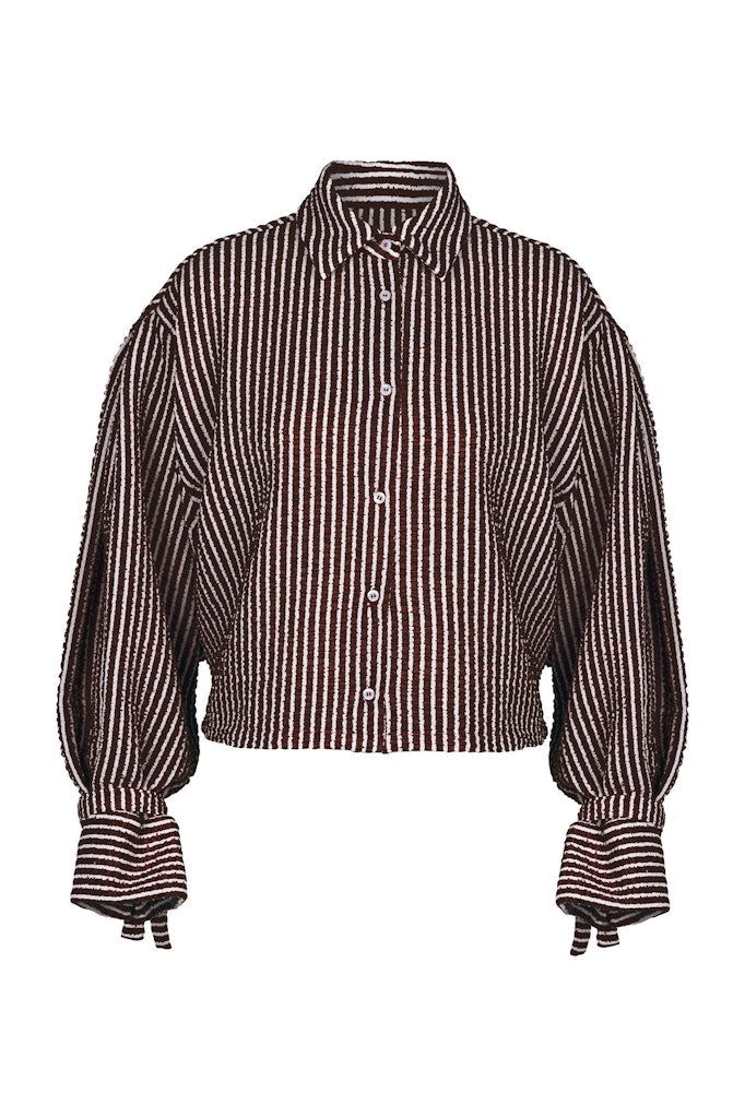 Ivara Structure Blouse - Bruin Dessin