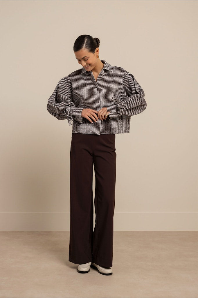 Ivara Structure Blouse - Bruin Dessin