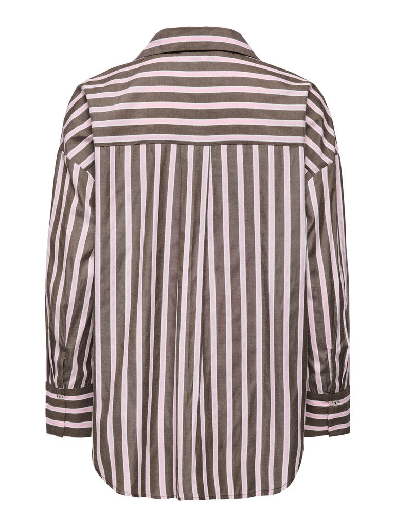 Onloregon Alva Ls Reg Shirt Noos Wvn - Bruin Dessin