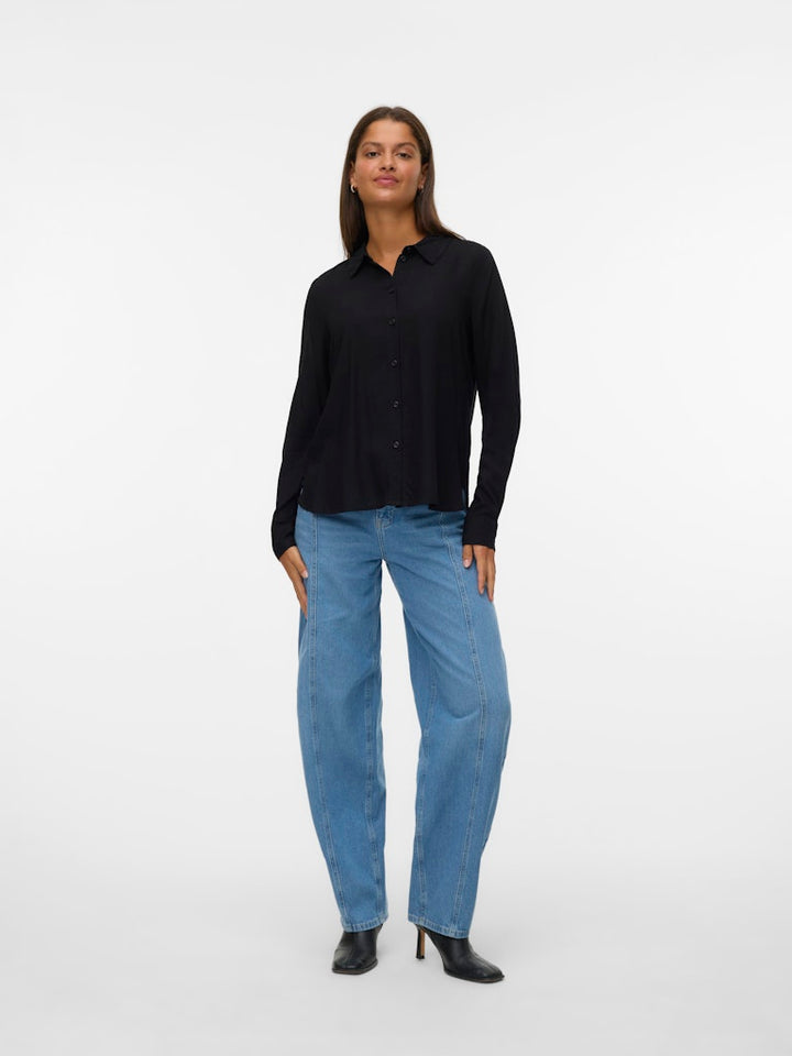 Vmbumpy L/s Basic Shirt Wvn Ga Noos - Zwart
