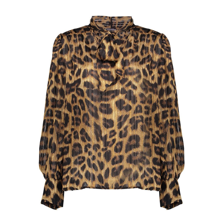 Animal Print Blouse - Zwart