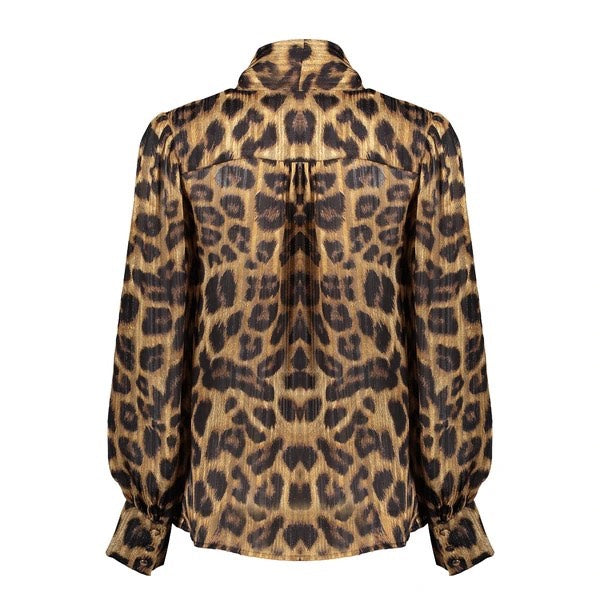 Animal Print Blouse - Zwart