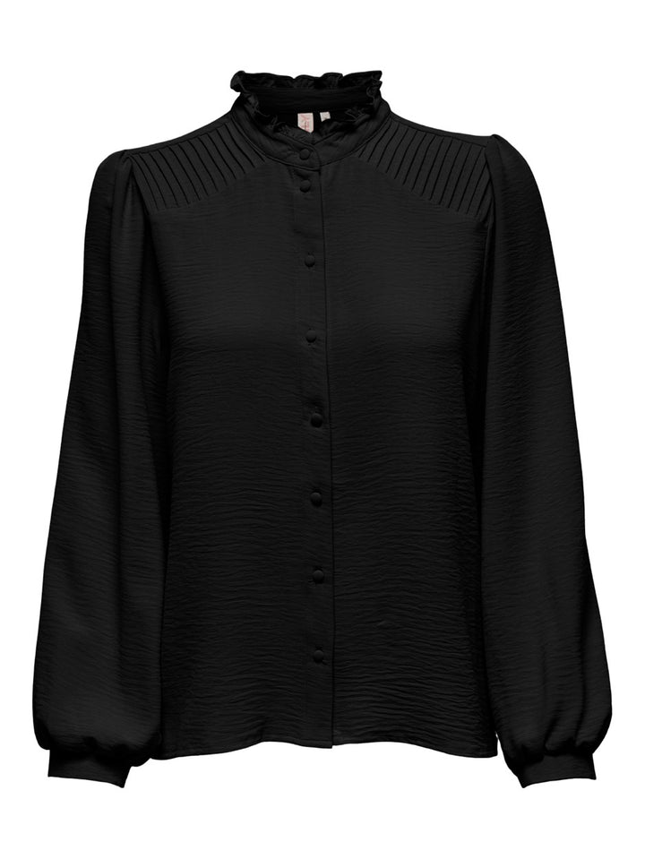 Onlmette Ls Pleat Shirt Wvn - Zwart