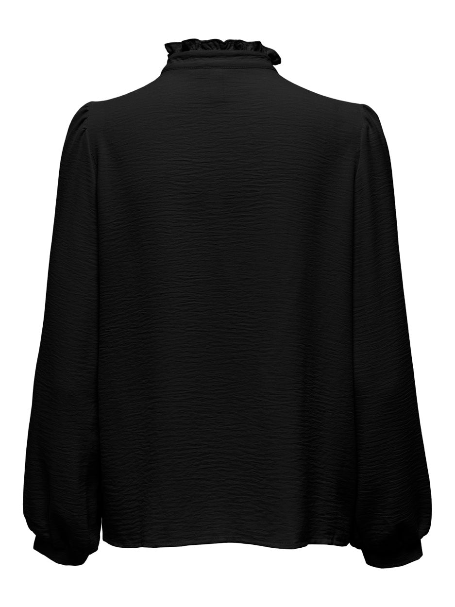 Onlmette Ls Pleat Shirt Wvn - Zwart