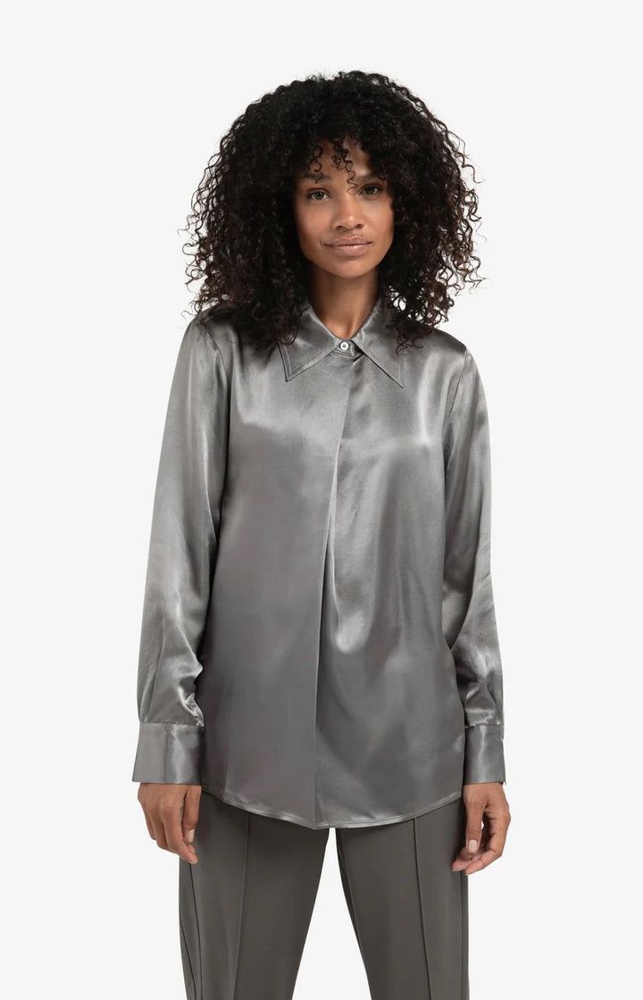 Satin Blouse - Grijs