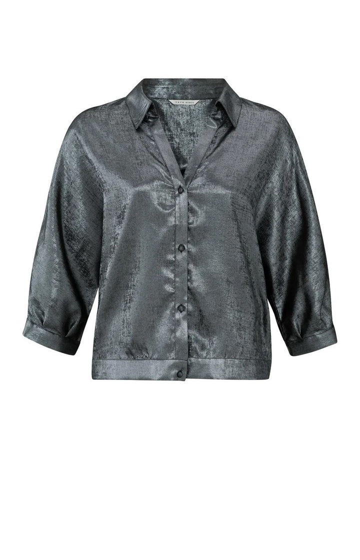 Metallic Batwing Blouse - Antraciet