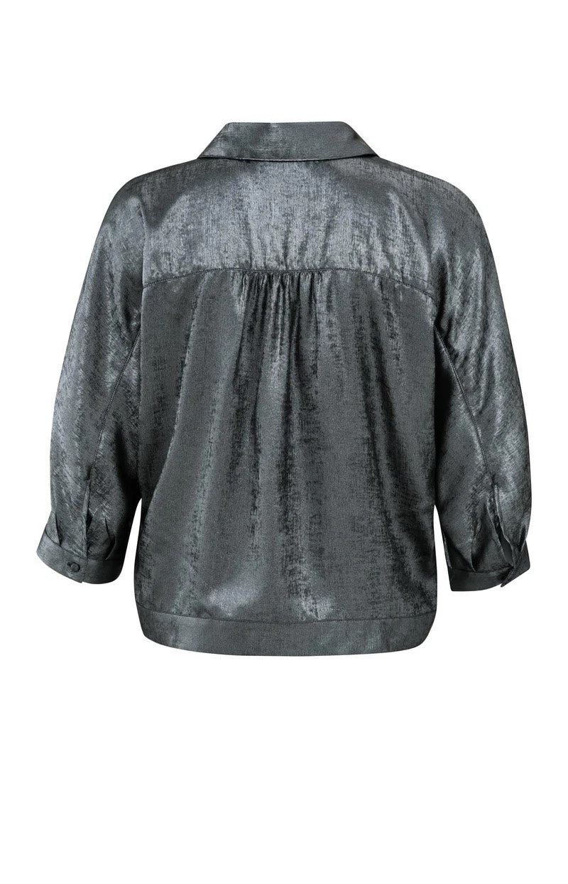 Metallic Batwing Blouse - Antraciet