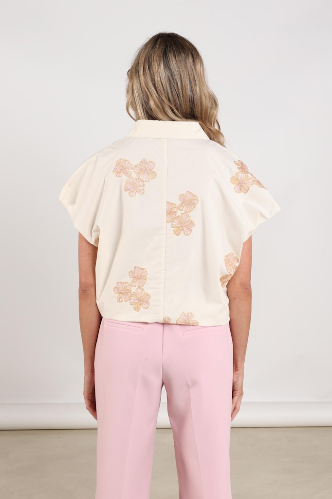 Daniek Top Embroidery - Grijs Dessin