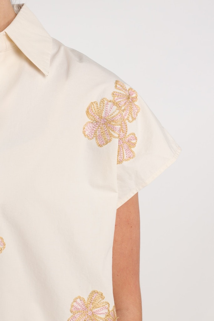 Daniek Top Embroidery - Grijs Dessin