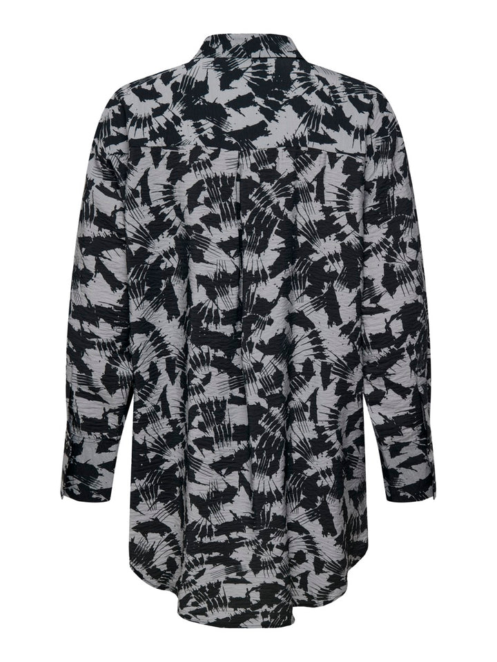 Jdyline Life L/s Long Shirt Wvn - Grijs Dessin