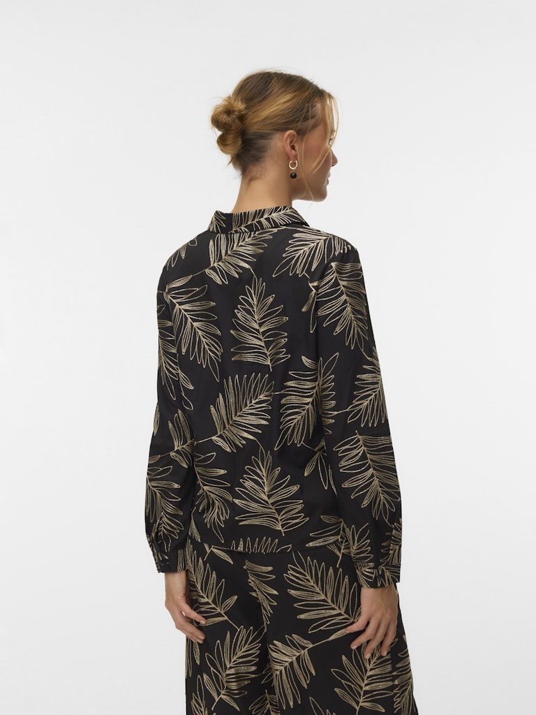 Vmgertrude L/s Shirt Wvn Btq Ga - Zwart Dessin