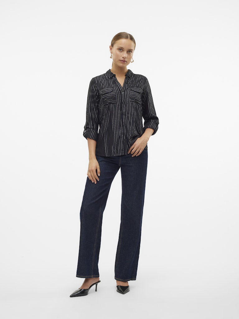 Vmbumpy Ls Glitter Shirt Wvn Ga Noos - Zwart Dessin