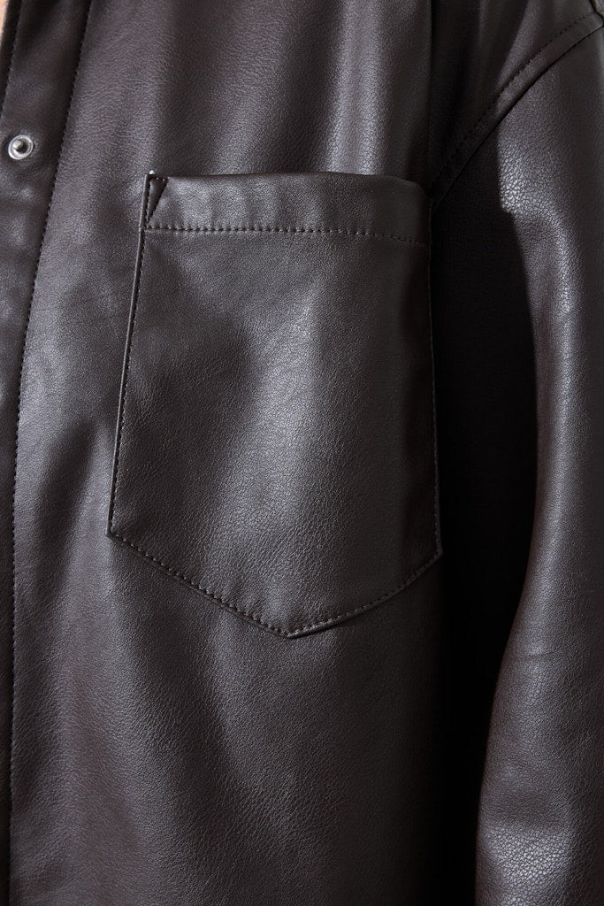 Pu Blouse - Bruin