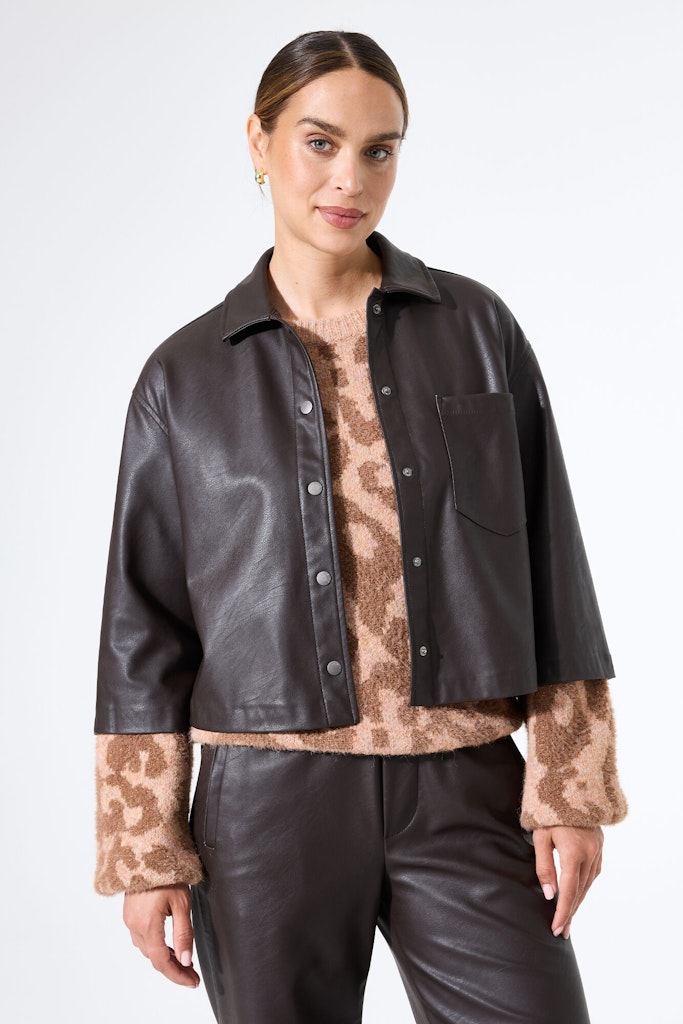 Pu Blouse - Bruin