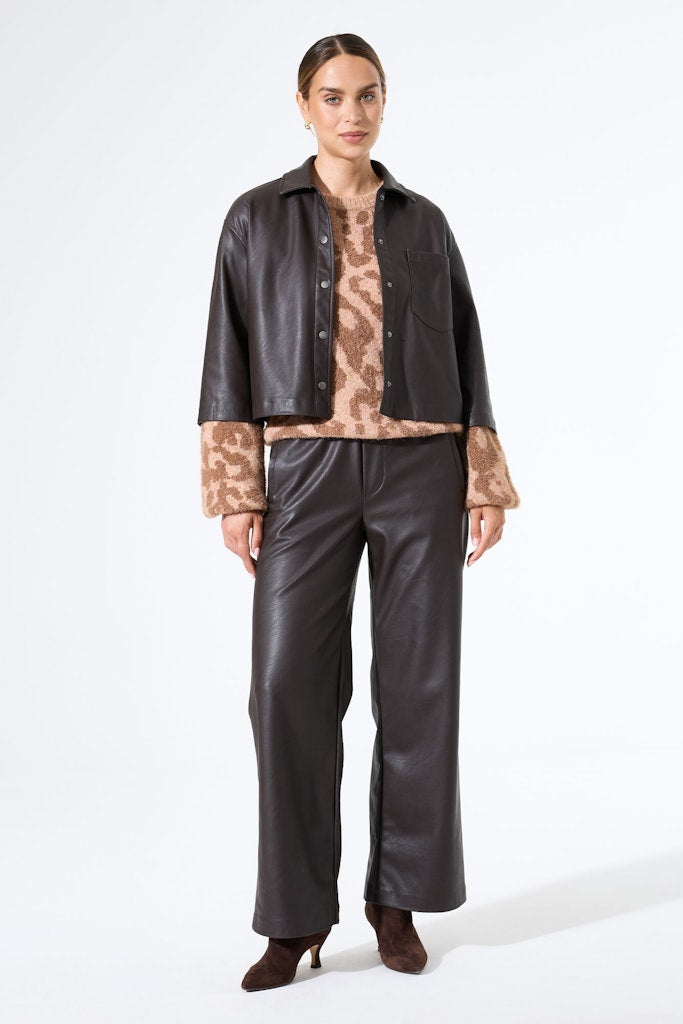 Pu Blouse - Bruin