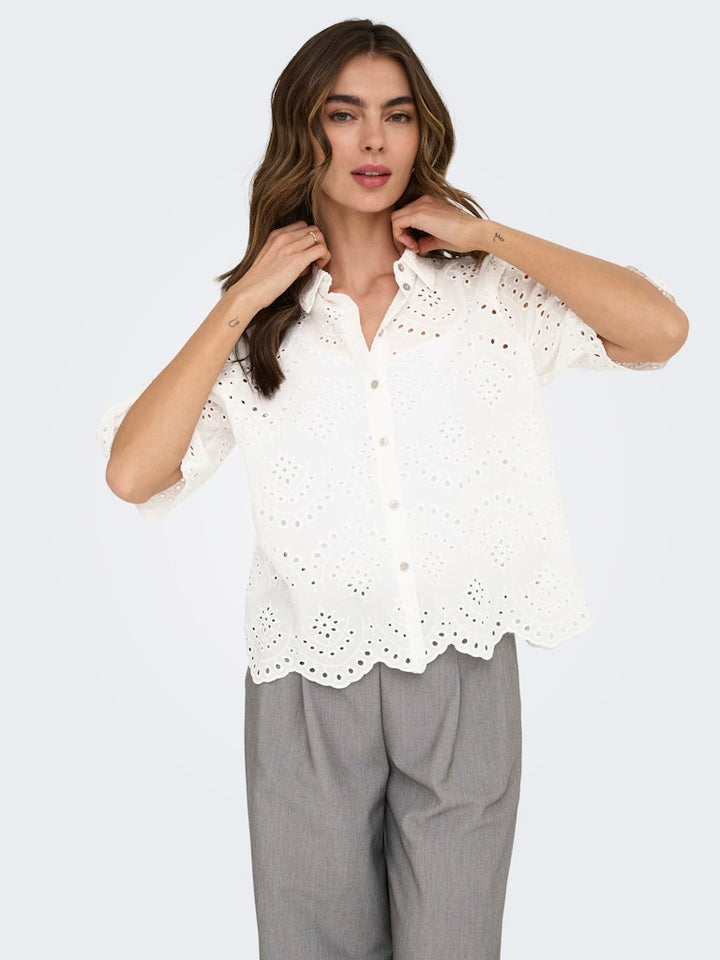 Onlvalais S/s Shirt Wvn Noos - Off-white