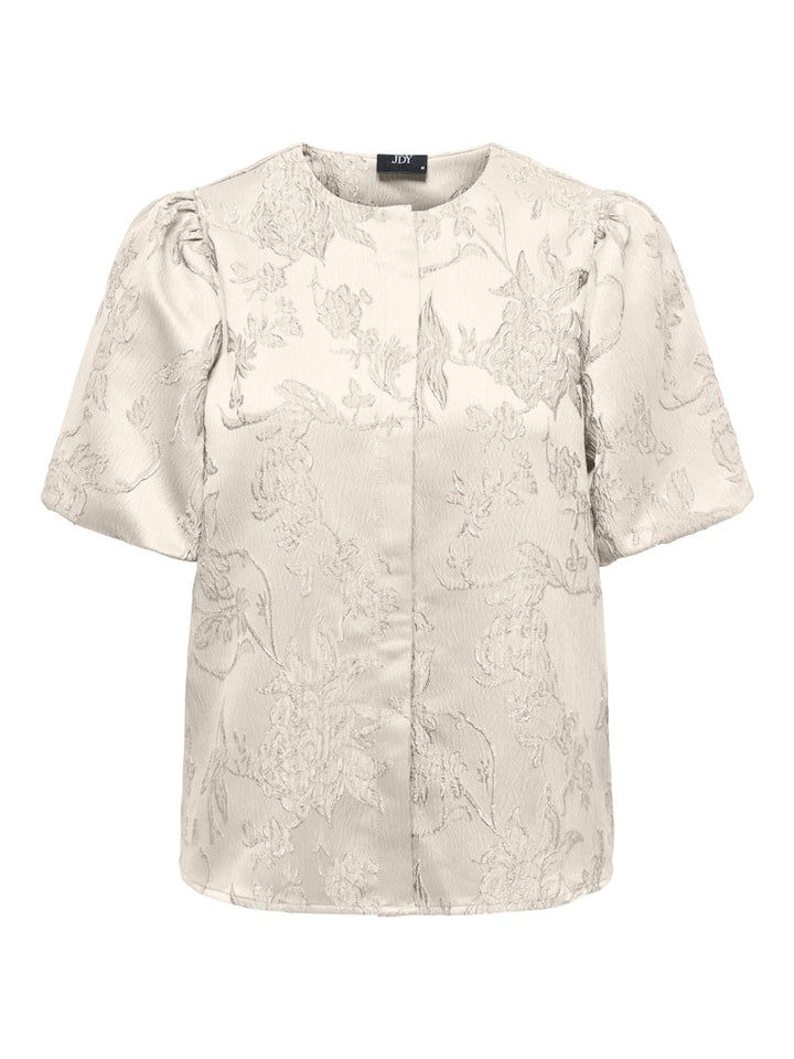 Jdyelina Ss Jaquard Top - Ecru