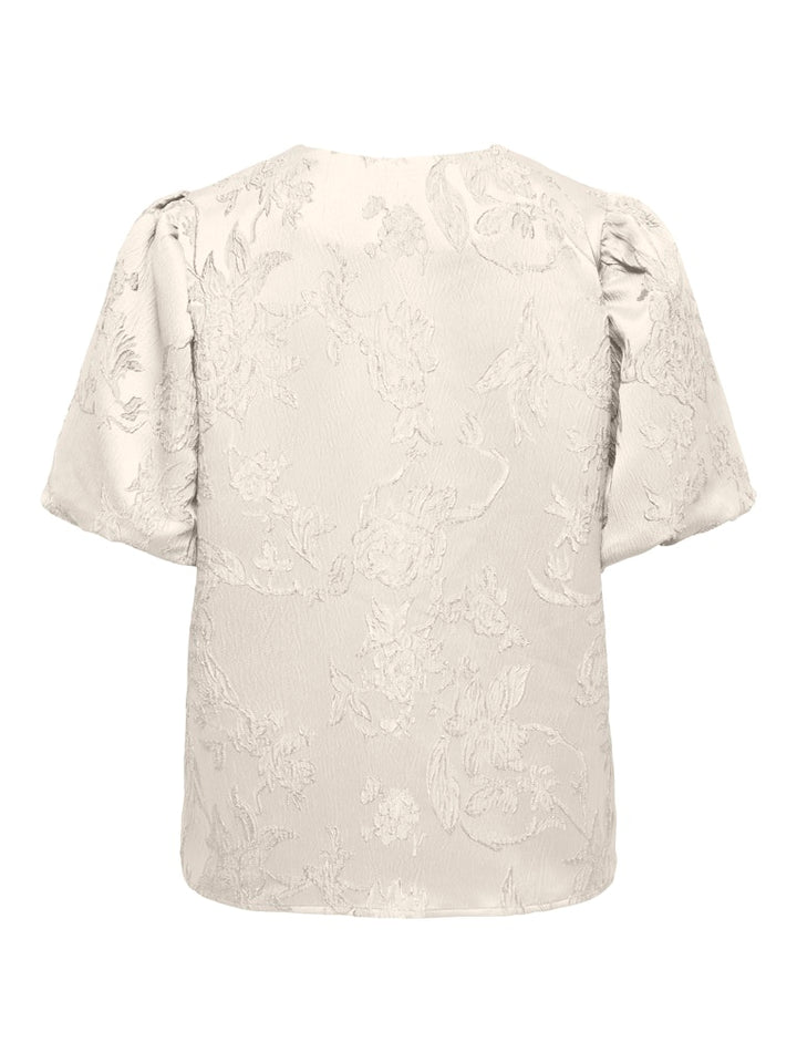 Jdyelina Ss Jaquard Top - Ecru