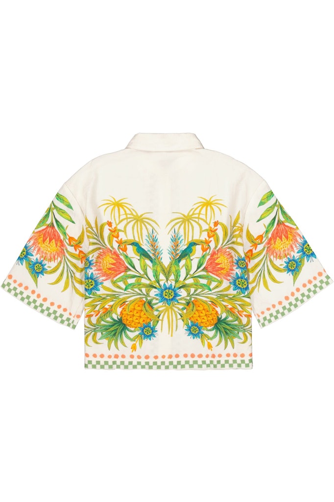 Garcia - Korte mouw blouses - 4319.08.0007 - Ecru Dessin