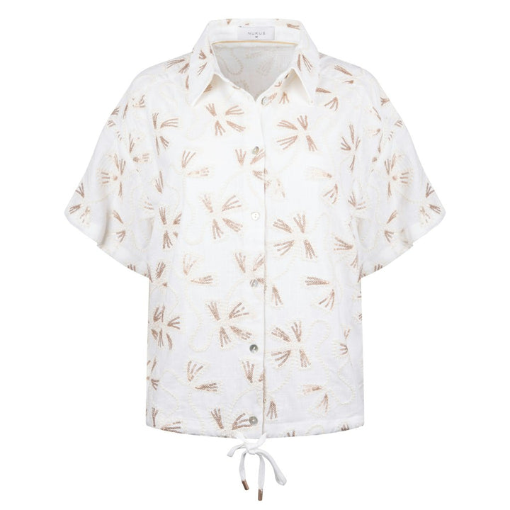 Britt Blouse Embroidery - Ecru Dessin