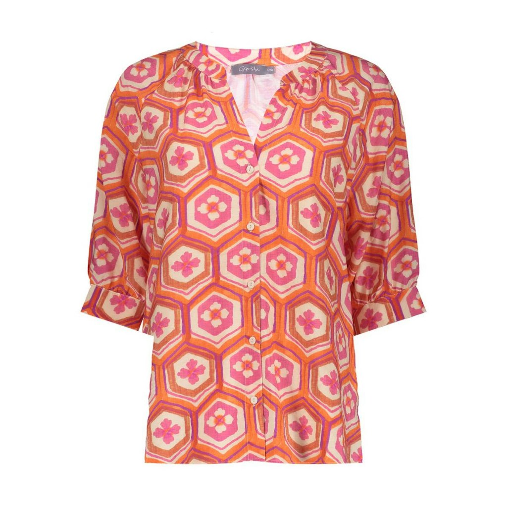 Blouse - Oranje Dessin