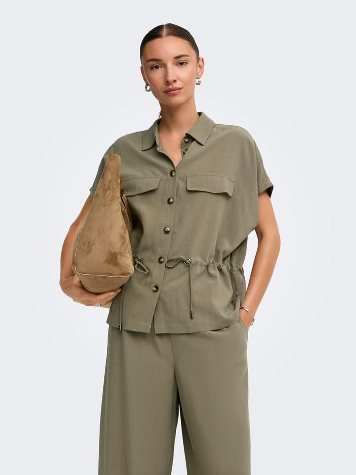 Jdylaya S/s Utility Shirt Wvn Exp - Kaki