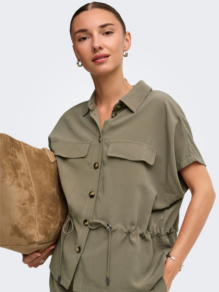 Jdylaya S/s Utility Shirt Wvn Exp - Kaki