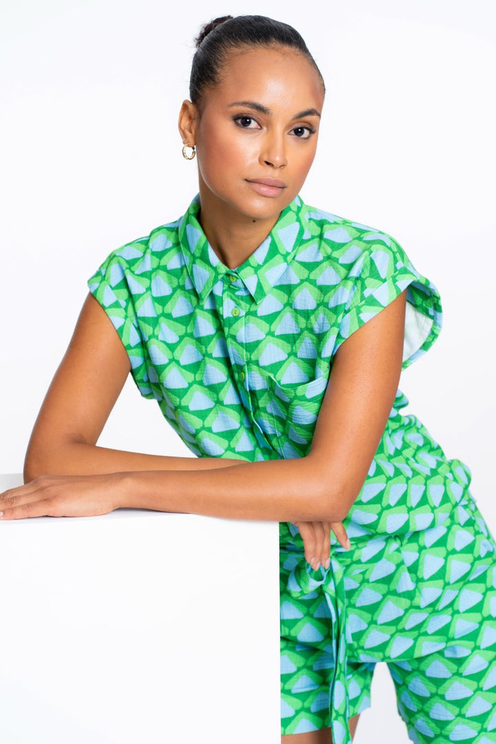 Blouse - Groen Dessin
