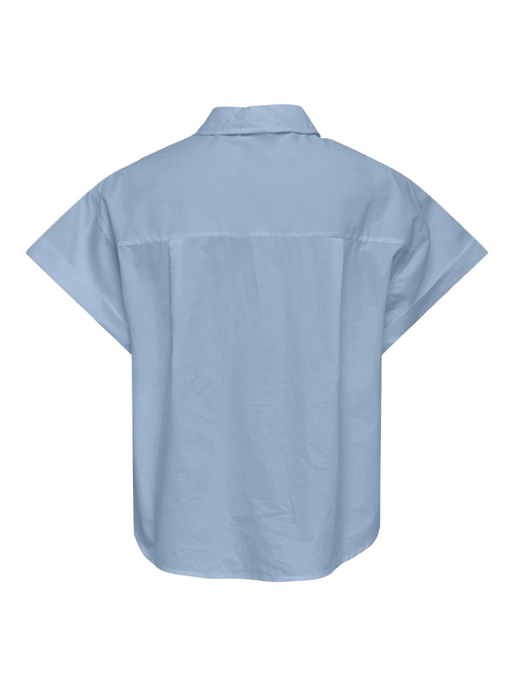 Onlkeri S/s Fold Shirt Wvn - Lichtblauw