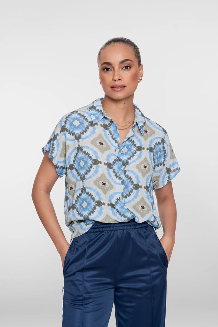 Blouse - Blauw Dessin