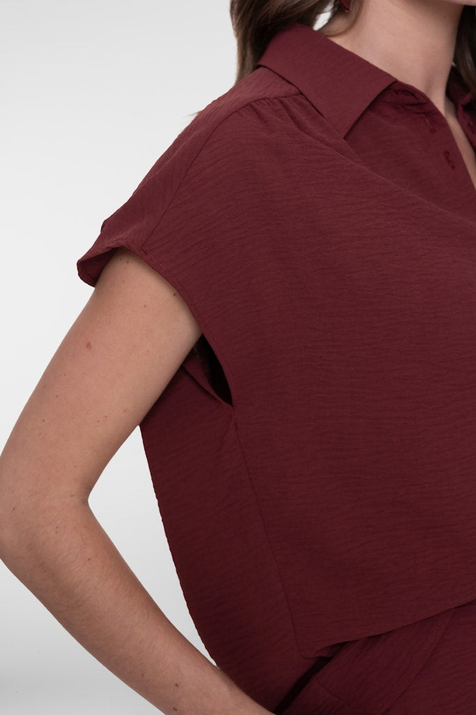 Blouse Crinckle - Bordeaux