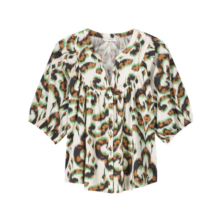 Blouse Ornament Print - Bruin Dessin