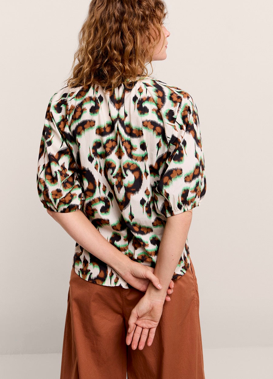 Blouse Ornament Print - Bruin Dessin