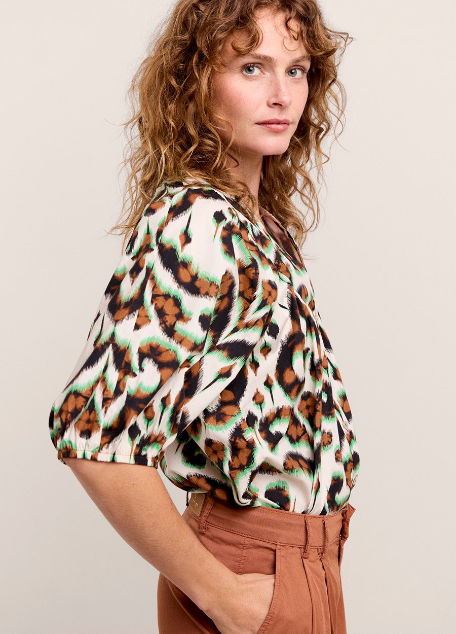 Blouse Ornament Print - Bruin Dessin