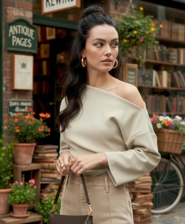 Hdoctavia Ls Off-shouder Top - Ecru