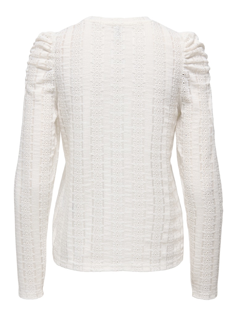 Onlmelanie L/s O-neck Top Jrs - Ecru