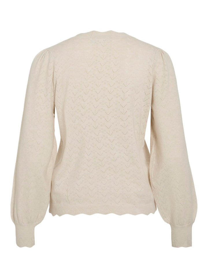 Viemi O-neck L/s Knit Top/tes - Beige