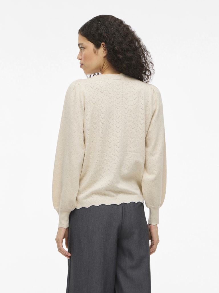 Viemi O-neck L/s Knit Top/tes - Beige