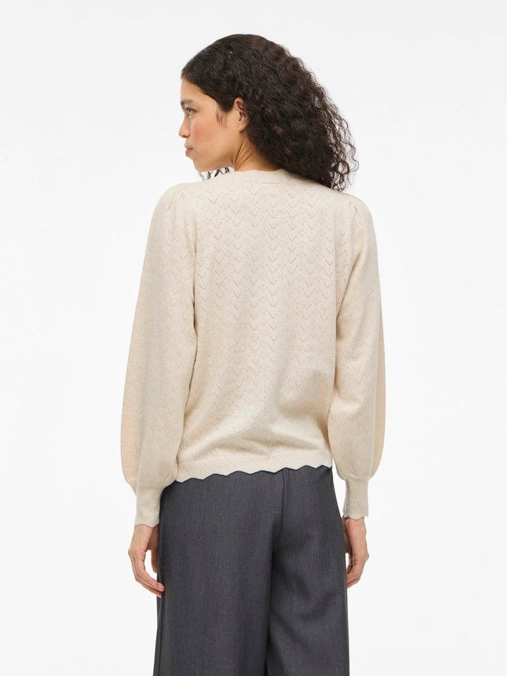 Viemi O-neck L/s Knit Top/tes - Beige