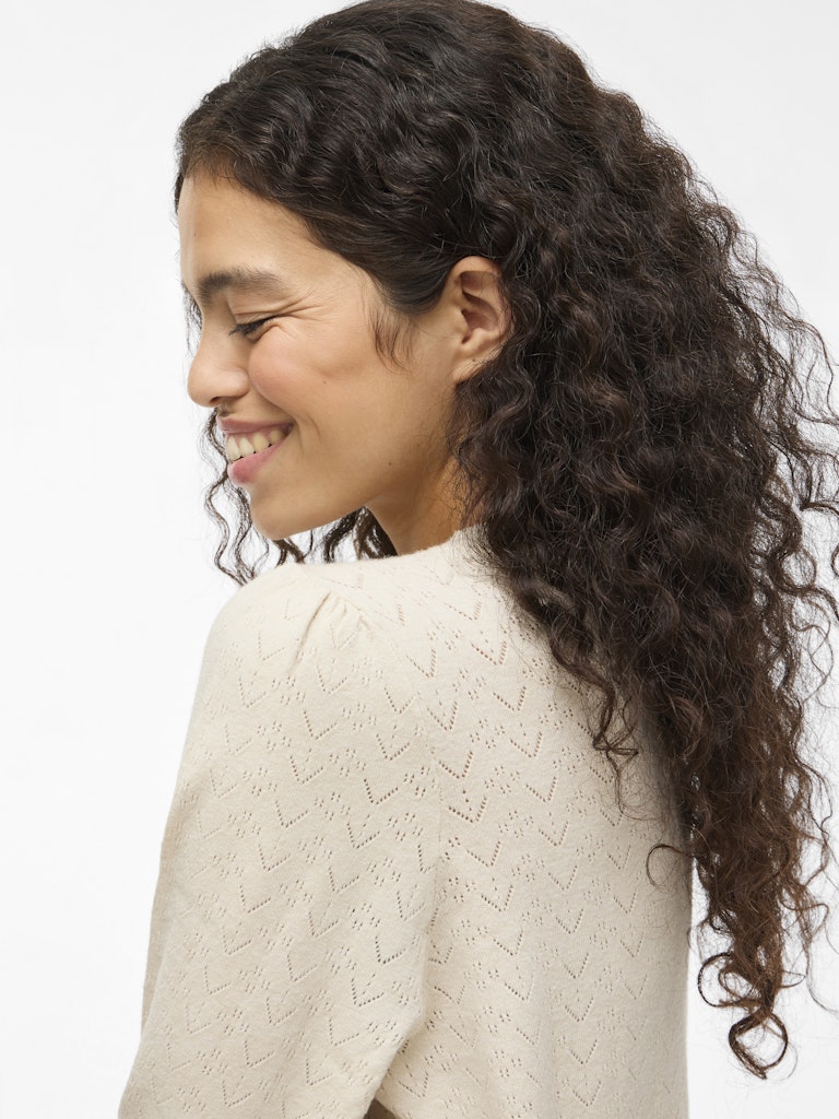 Viemi O-neck L/s Knit Top/tes - Beige