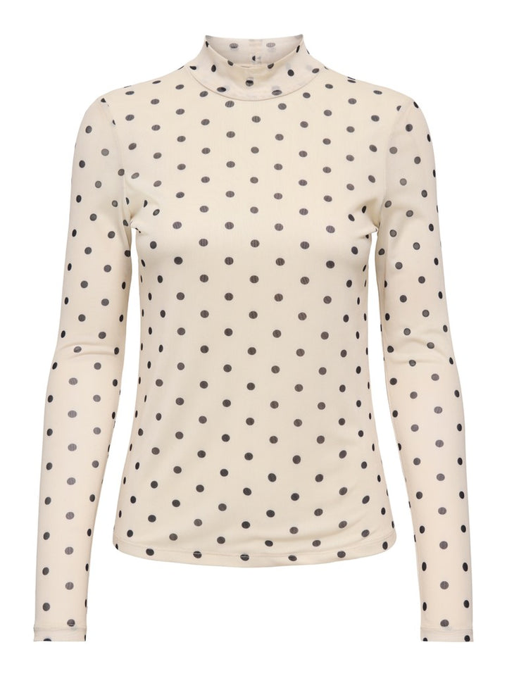 Onlerica Mesh L/s Top Jrs Noos - Ecru Dessin