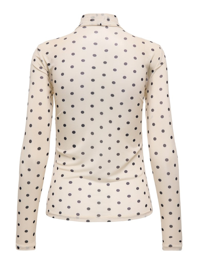 Onlerica Mesh L/s Top Jrs Noos - Ecru Dessin