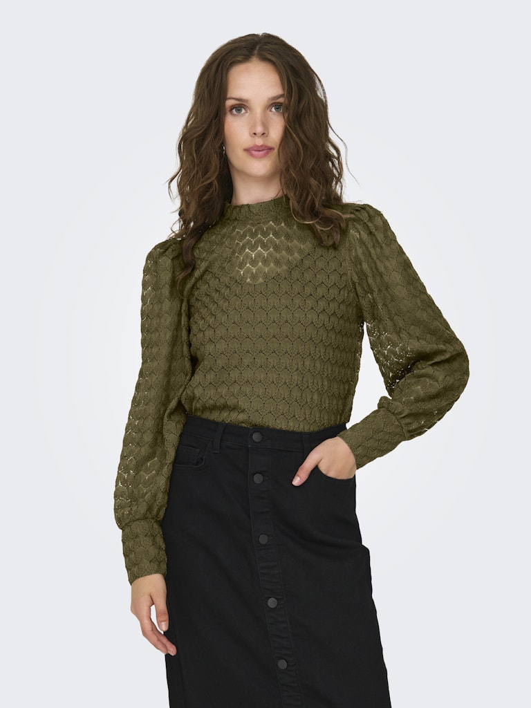 Jdyavery L/s Lace Top Jrs Noos - Army